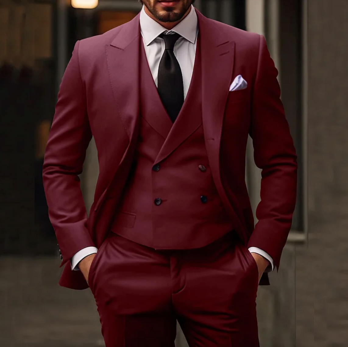 Neymor - 3-teiliges set für herren bestehend aus schlichtem business-blazer, weste und hose