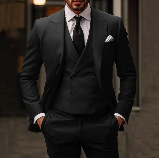 Neymor - 3-teiliges set für herren bestehend aus schlichtem business-blazer, weste und hose