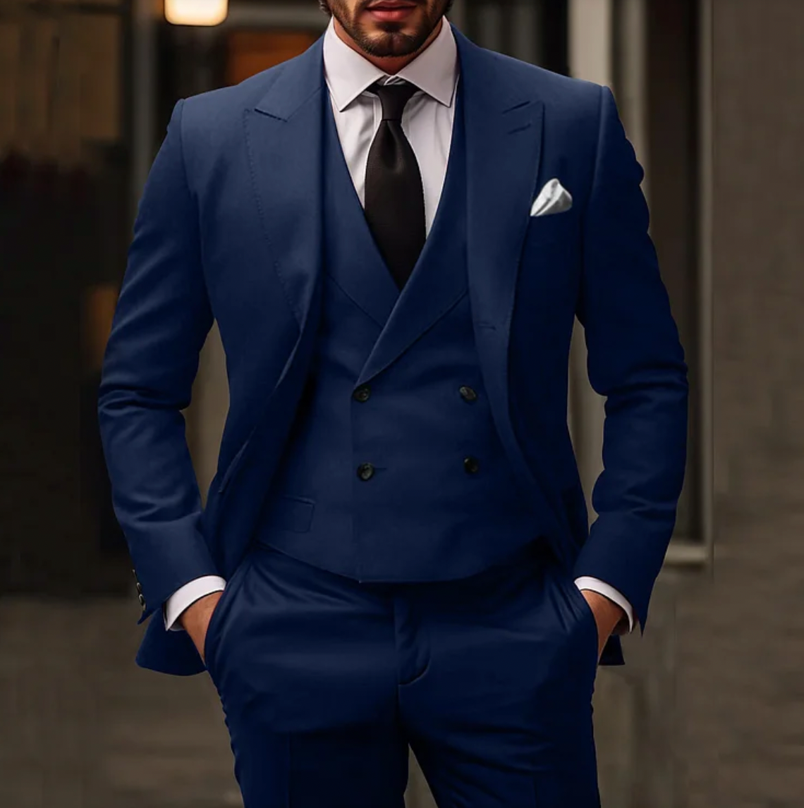Neymor - 3-teiliges set für herren bestehend aus schlichtem business-blazer, weste und hose