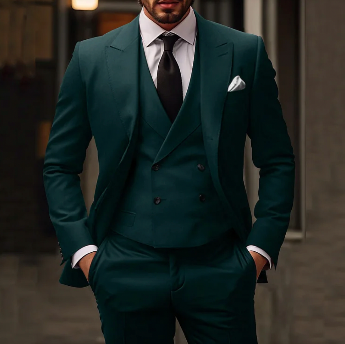 Neymor - 3-teiliges set für herren bestehend aus schlichtem business-blazer, weste und hose